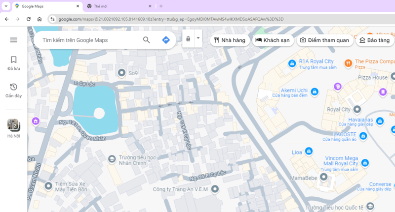 Cách tìm cây xăng quanh đây trên Google Maps trên máy tính bước 1