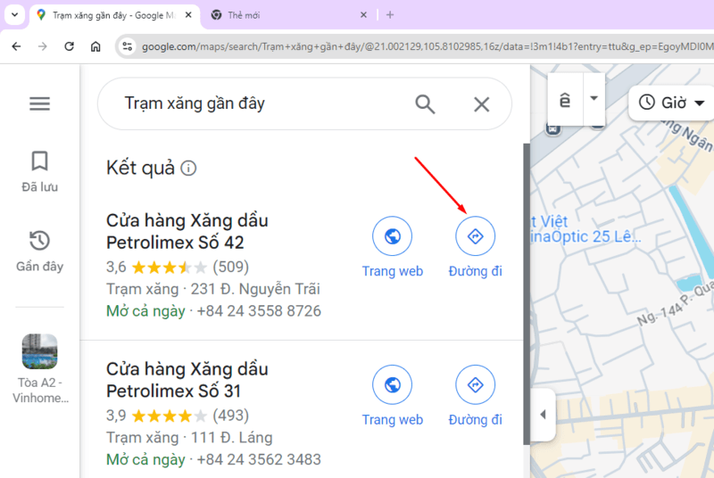 Cách tìm cây xăng quanh đây trên Google Maps trên máy tính bước 3