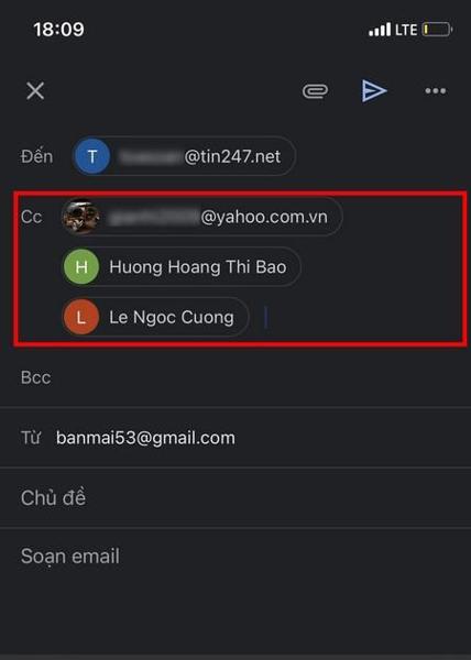 Hướng dẫn cách CC trong gmail trên điện thoại