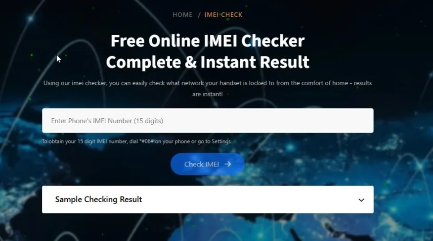 Check imei iphone trên website 3