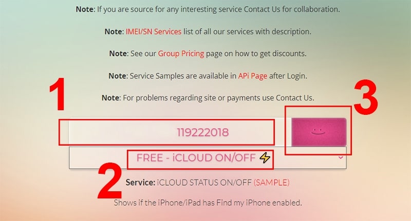 Check imei iphone bằng icloud on off