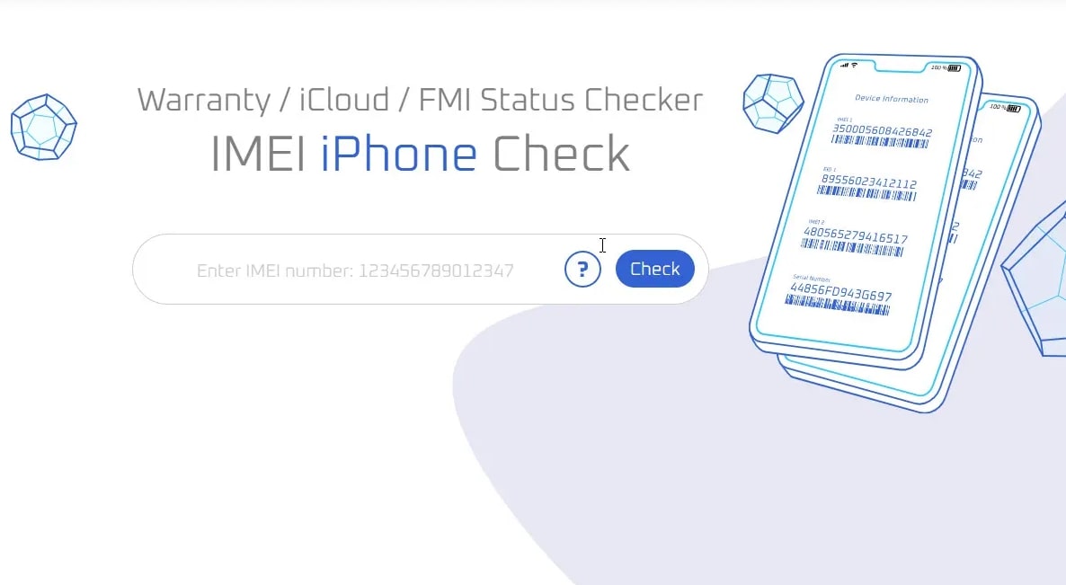 Check imei iphone trên website 3