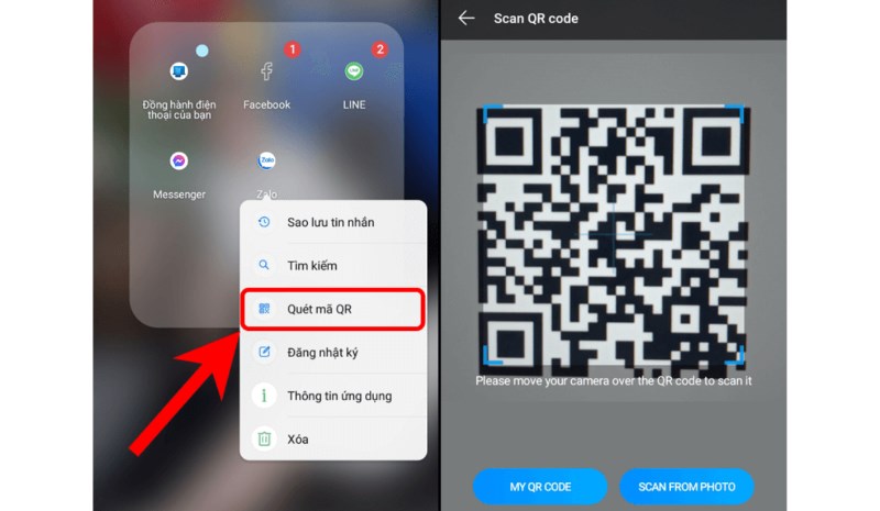  Cách quét mã vạch online bằng ứng dụng Zalo bước 1 cách 2