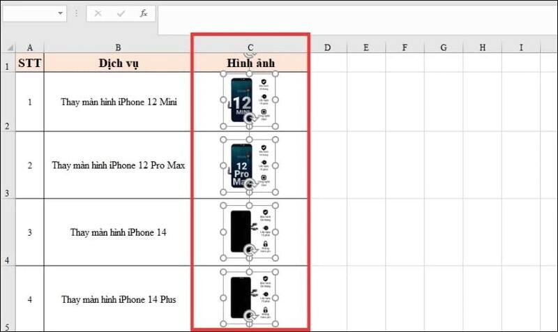 Cách chèn ảnh hàng loạt vào ô Excel bước 9