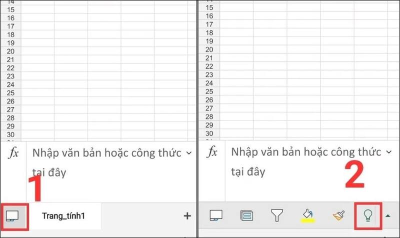 Cách chèn ảnh vào ô Excel trên điện thoại bước 1