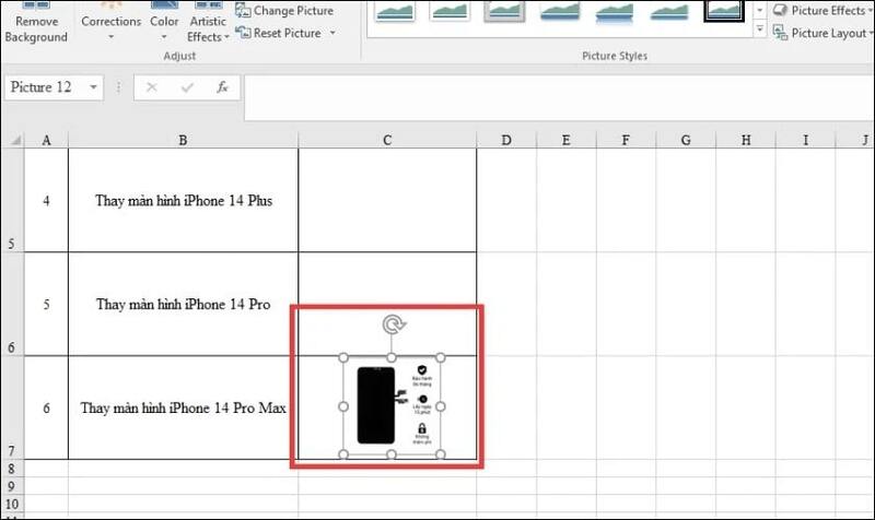 Cách chèn ảnh hàng loạt vào ô Excel bước 6