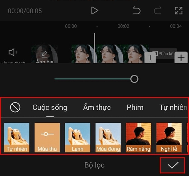 Chỉnh màu ảnh và video trên CapCut bằng bộ lọc bước 4