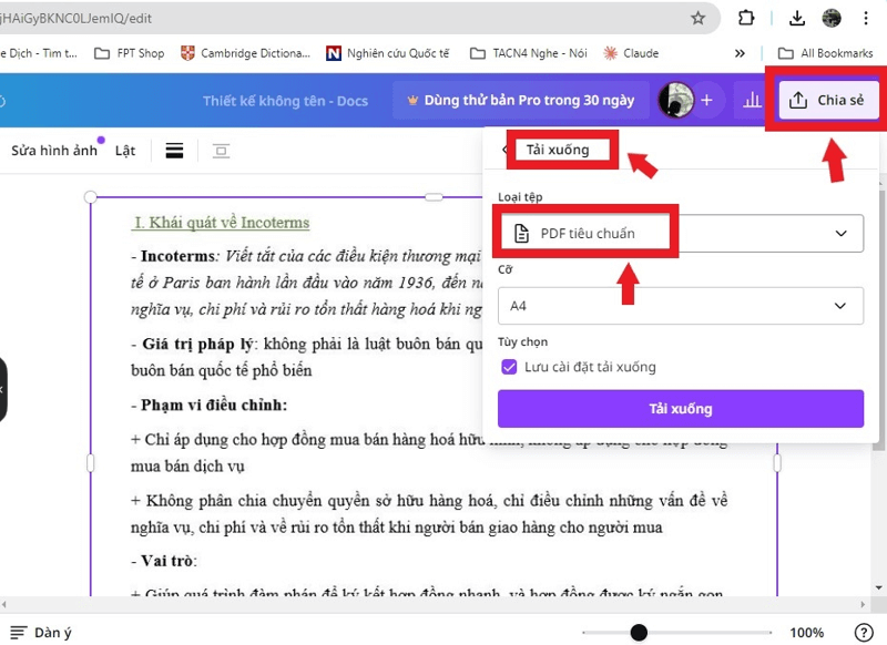 Sử dụng Canva chuyển file ảnh sang Excel qua định dạng PDF  bước 4