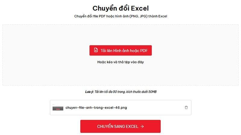 chuyển đổi ảnh sang Excel với FastDoc bước 3