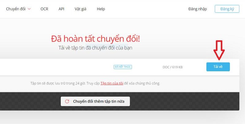 Cách chuyển hình ảnh sang Word bằng Convertio.co bước 5