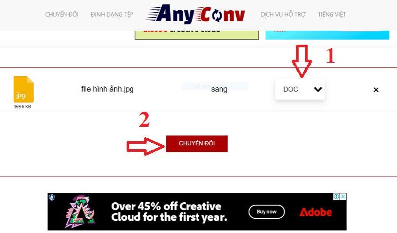 Chi tiết chuyển file ảnh sang bản Word với AnyConv bước 3