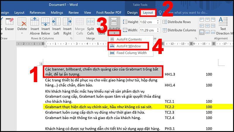 cách chuyển file Excel sang file Word với AutoFit  bước 3