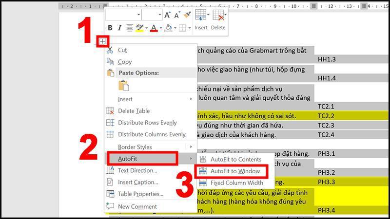 cách chuyển file Excel sang file Word với AutoFit 