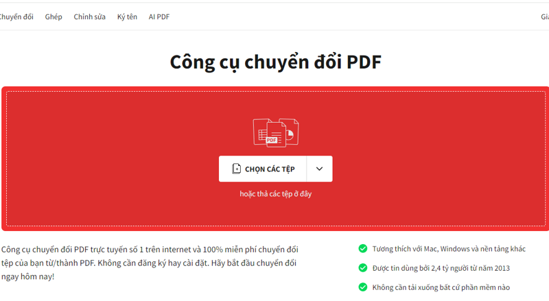 Chuyển dữ liệu từ Excel sang Word đơn giản với smallpdf.com bước 2