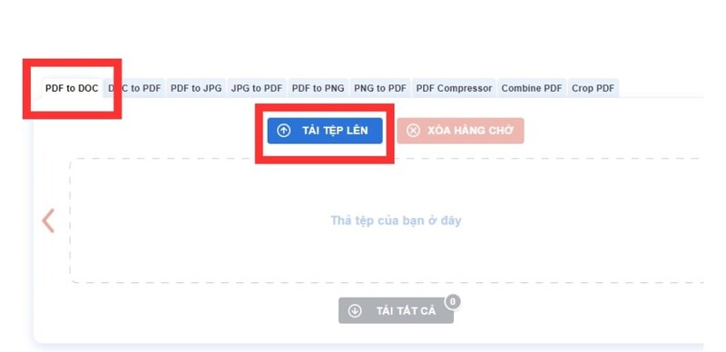 Chuyển PDF sang Word bằng website pdf2doc.com bước 2
