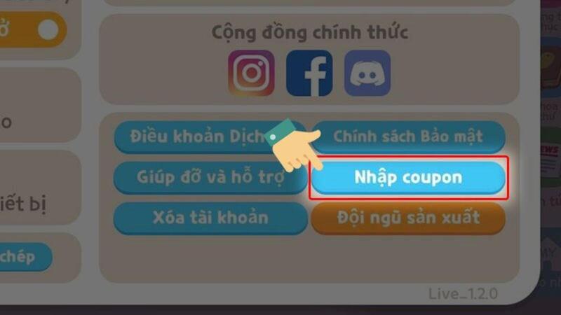 Nhập code Play Together trên Android bước 3