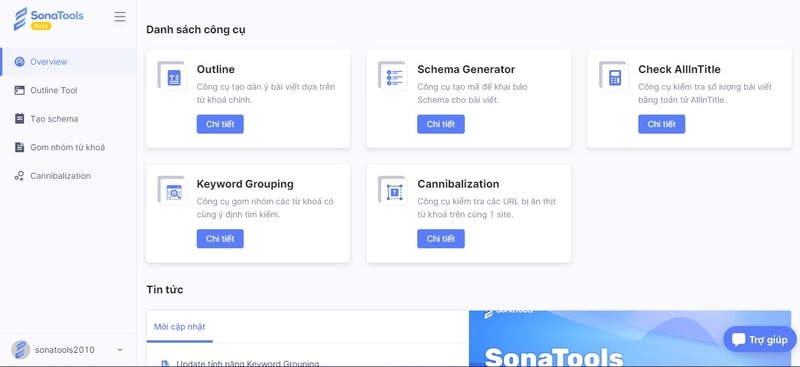 SonaTools - Tool SEO hỗ trợ toàn diện