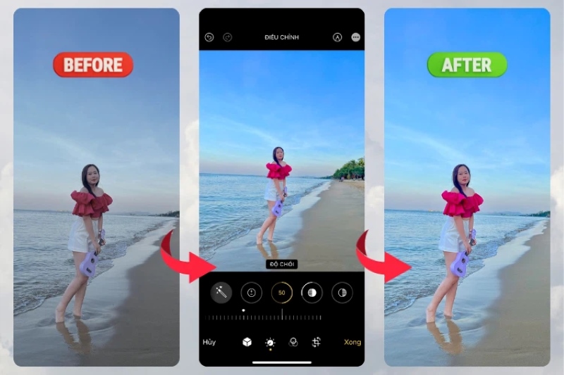 công thức chỉnh ảnh đẹp trên iphone theo bầu trời
