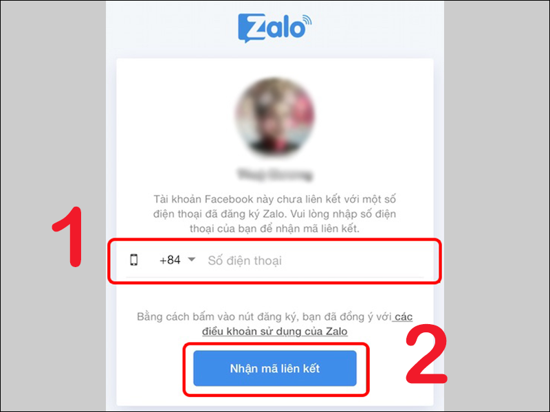 Đăng ký tài khoản Zalo qua nick Facebook  bước 4