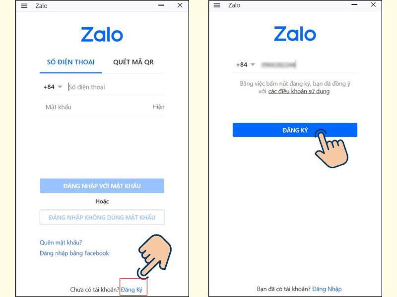 Các bước đăng ký Zalo trên máy tính chi tiết bước 3
