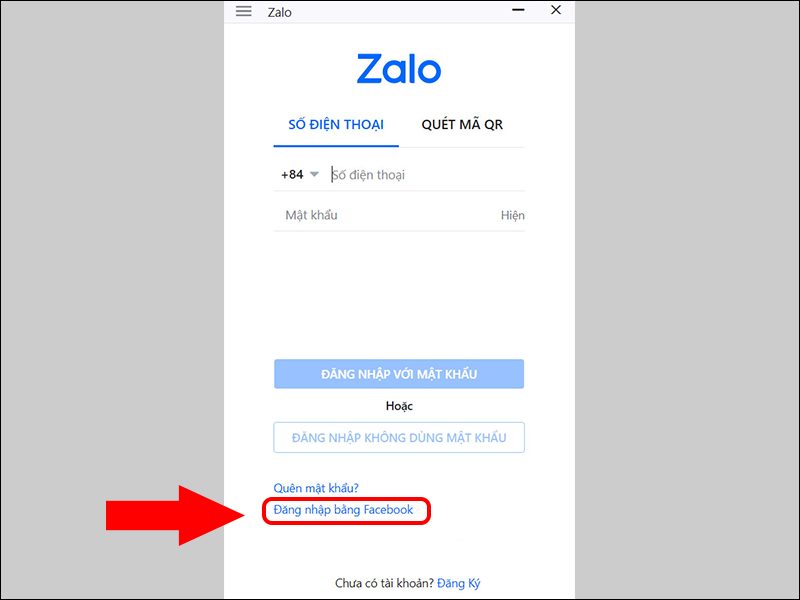 Đăng ký tài khoản Zalo qua nick Facebook  bước 2