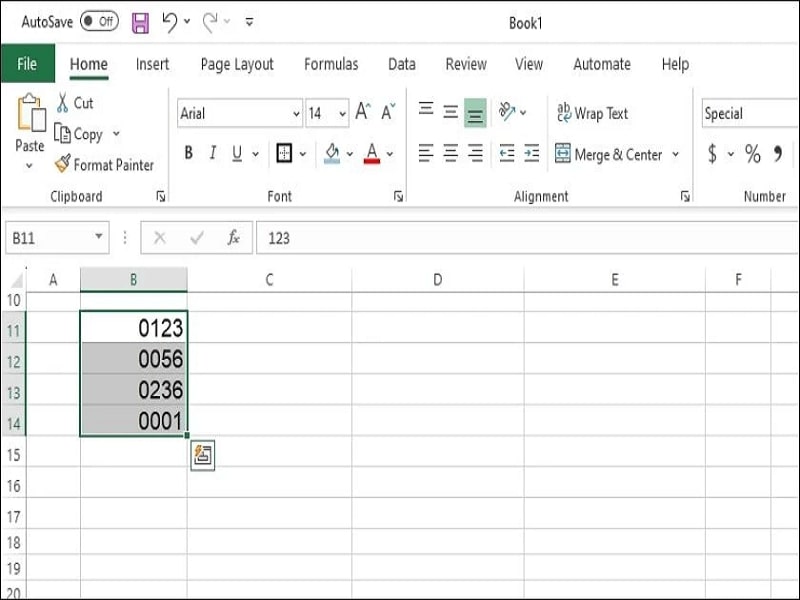 Định dạng số 0 trong Excel bước 3