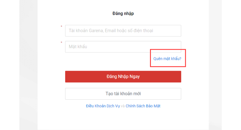 Cách thay mật khẩu Garena trên máy tính bước 1