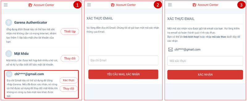 Thay mật khẩu Garena qua Gmail bước 4