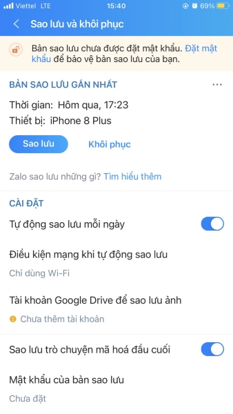 Đồng bộ tin nhắn ZALO