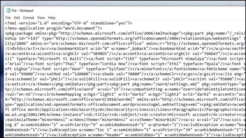 Cách mở thông tin file XML Sử dụng Notepad bước 4