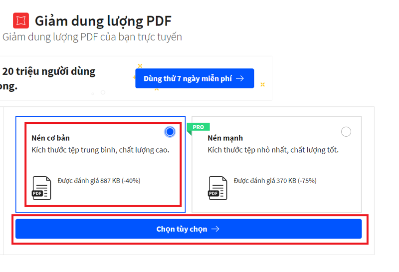 Cách giảm dung lượng PDF bằng Small PDF bước 2