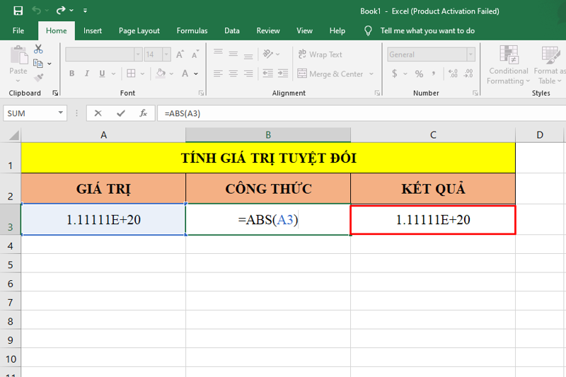 Lỗi hiển thị số 1,111E+20