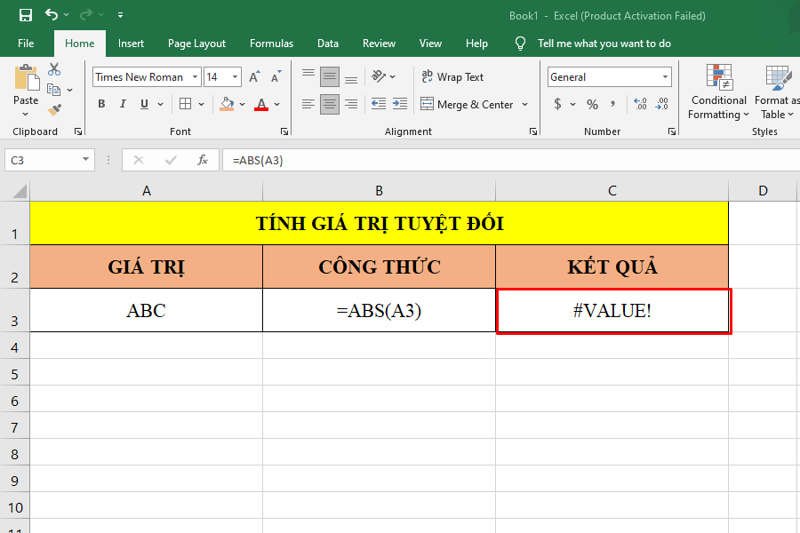 Lỗi #VALUE!