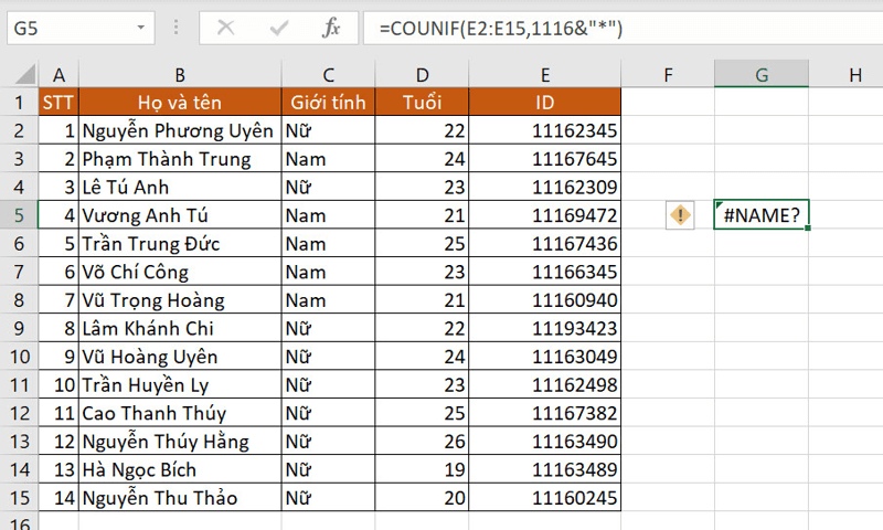  Lỗi #NAME?