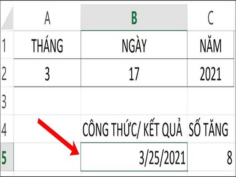 Tăng hoặc giảm ngày theo 1 số ngày nhất định bước 2