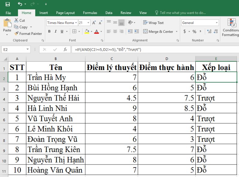 Kết hợp hàm lấy dữ liệu có điều kiện trong Excel 