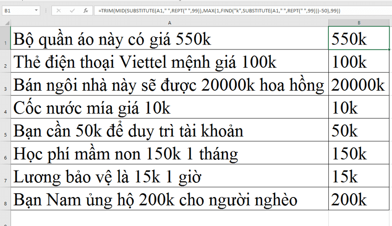 Cách trích xuất một từ chứa một hoặc nhiều ký tự cụ thể