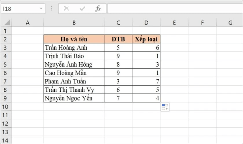 Cách xếp hạng từ cao xuống thấp bước 4