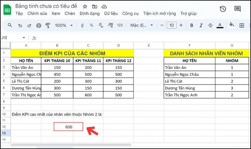 Kết hợp hàm SUBTOTAL và VLOOKUP bước 2