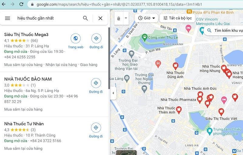  Tìm hiệu thuốc gần nhất bằng máy tính bước 3