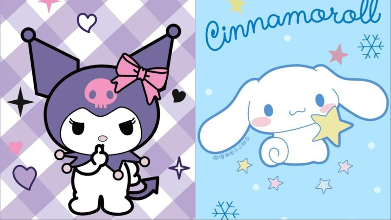 Hình Kuromi và Cinnamoroll cực yêu