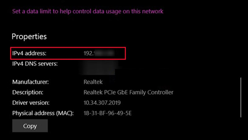 Cách xem IP bằng Network & Internet Settings bước 3