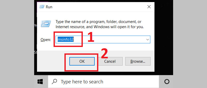 Kiểm tra cấu hình máy tính bằng lệnh Msinfo32 bước 1