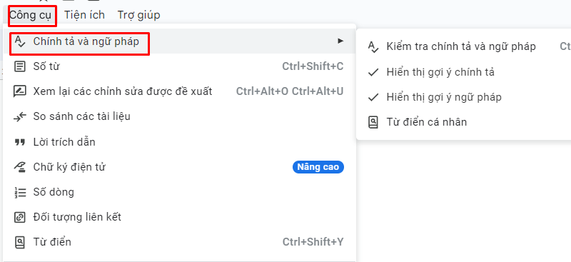 Kiểm tra lỗi chính tả online cực đơn giản với Google Tài Liệu 