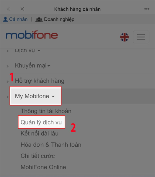đăng nhập tìm hiểu dung lượng 4G Mobifone trên website máy tính