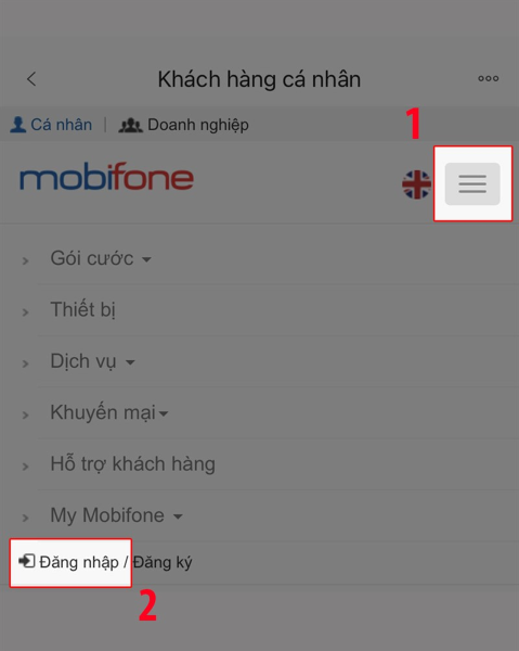 kiểm tra gói cước đang sử dụng Mobi qua website bước 2