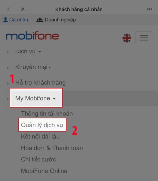 kiểm tra gói cước đang sử dụng Mobi qua website bước 4