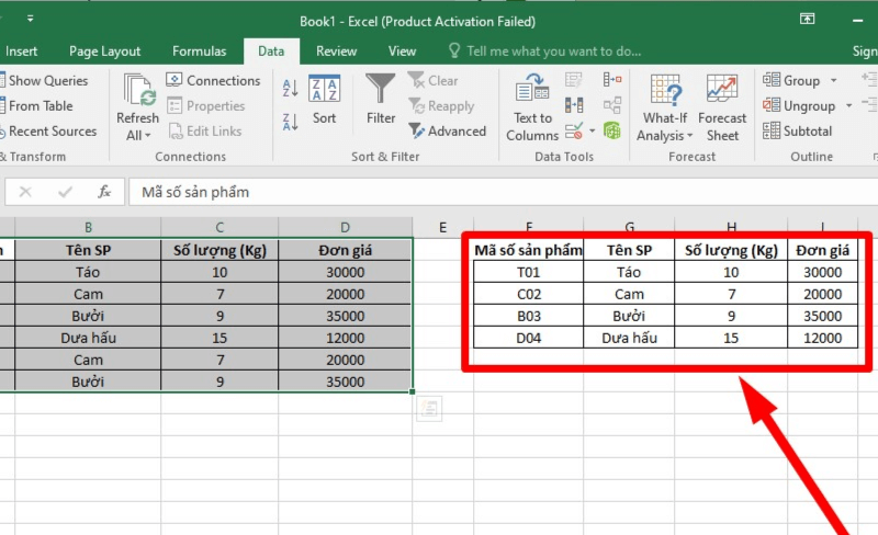 Cách lọc dữ liệu trùng nhau trong 2 cột Excel bằng Advanced Filter bước 6