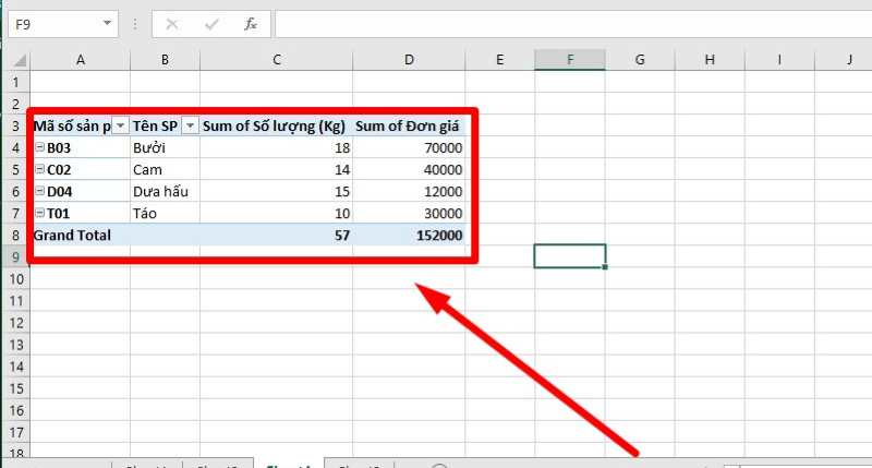 Loại bỏ trùng lặp trong Excel bằng cách sử dụng Pivot Table bước 5