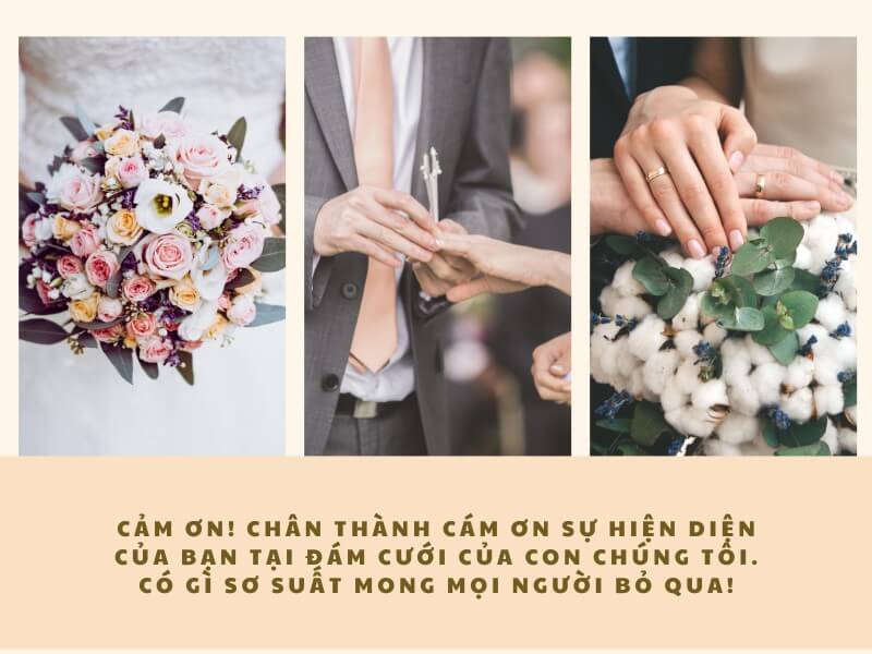 Lời cảm ơn sau đám cưới của bố mẹ cô dâu, chú rể